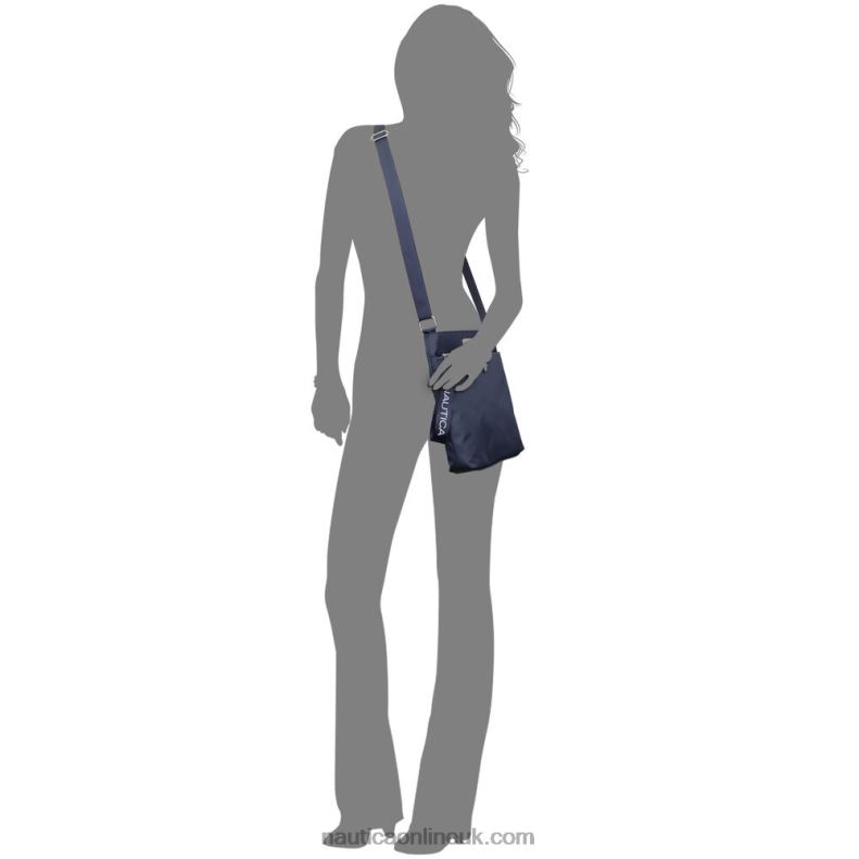 Nautica Diver Canvas Crossbody Bag L6J4L882 Charcoal Blue Heather Women
