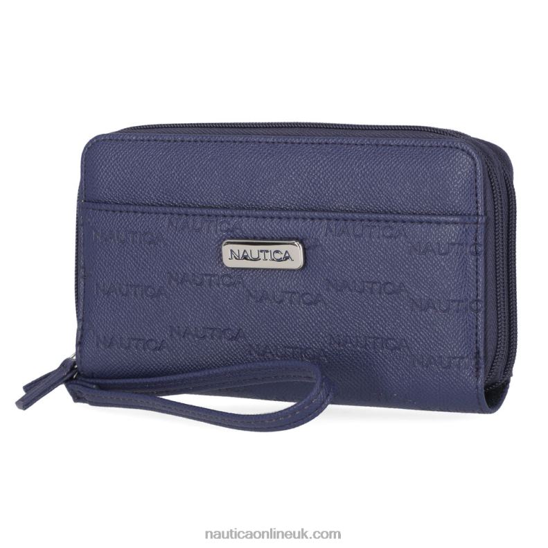 Nautica Printed Wristlet Wallet L6J4L948 Workshirt Blue Women