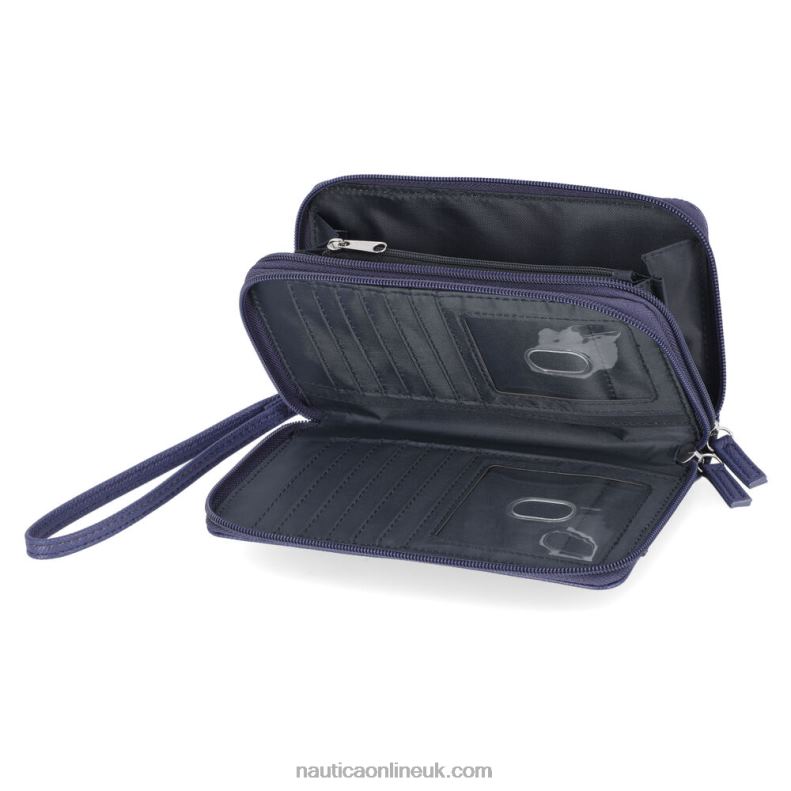 Nautica Printed Wristlet Wallet L6J4L948 Workshirt Blue Women