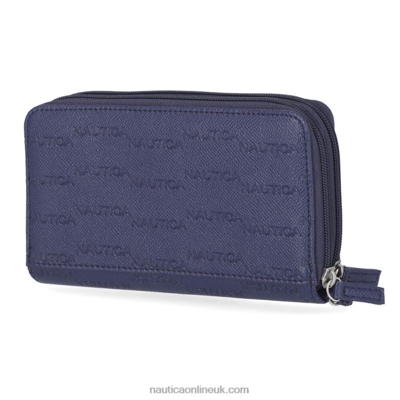 Nautica Printed Wristlet Wallet L6J4L948 Workshirt Blue Women