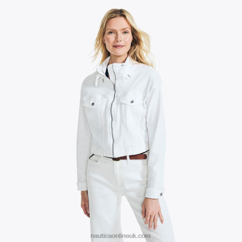 Nautica Jeans Co. Cropped Full-Zip Denim Jacket L6J4L1030 Shell Women