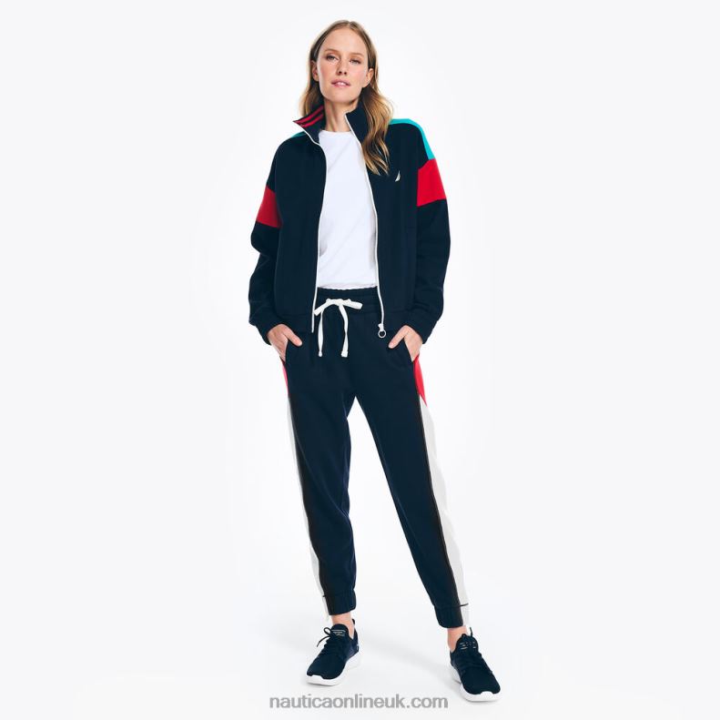 Nautica Sustainably Crafted Full-Zip Track Jacket L6J4L760 Stellar Blue Heather Women