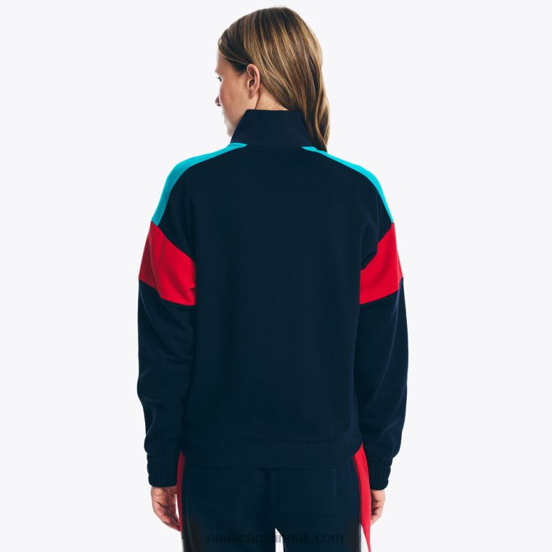 Nautica Sustainably Crafted Full-Zip Track Jacket L6J4L760 Stellar Blue Heather Women