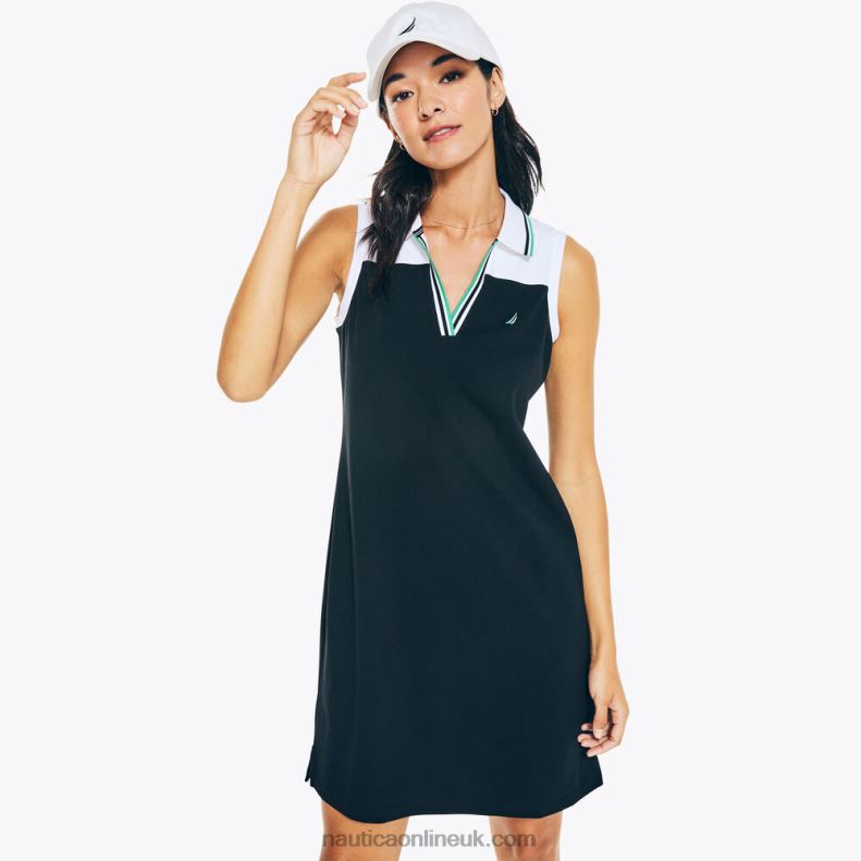 Nautica Colorblock Polo Dress L6J4L940 True Black Women
