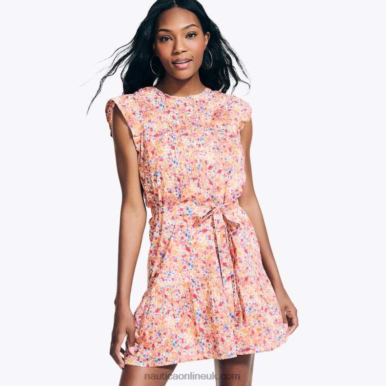 Nautica Printed Tiered Dress L6J4L960 Almond Women