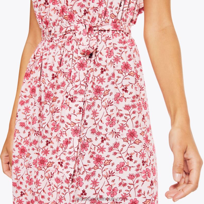 Nautica Sustainably Crafted Floral Printed Dress L6J4L1005 Flare Red Women