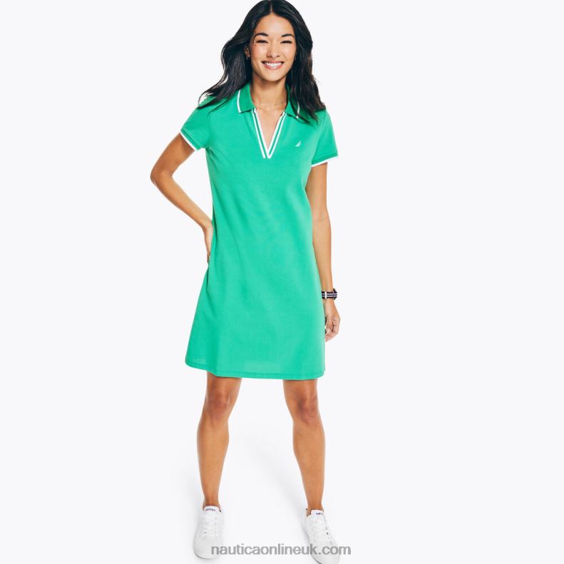 Nautica Sustainably Crafted Ocean Polo Dress L6J4L737 Pine Forest Heather Women