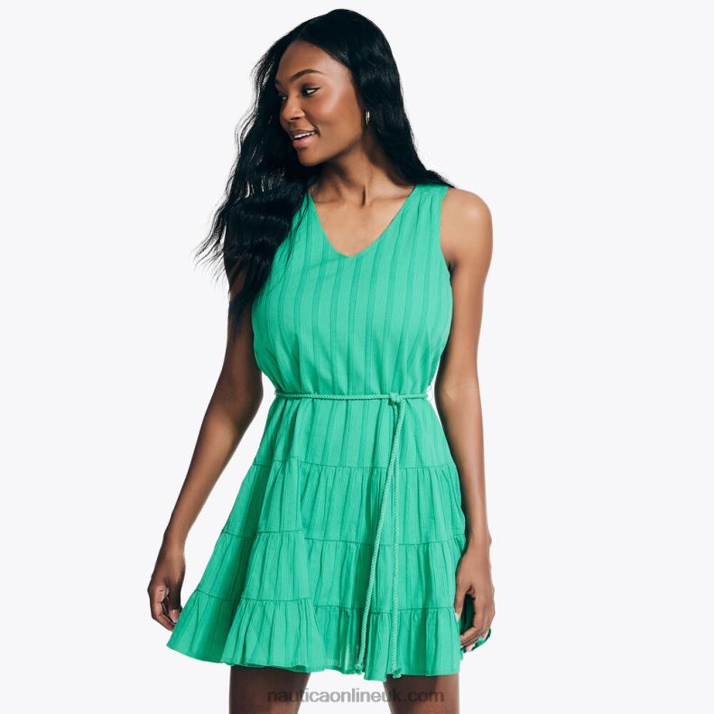 Nautica Tiered V-Neck Dress L6J4L902 Pine Forest Heather Women