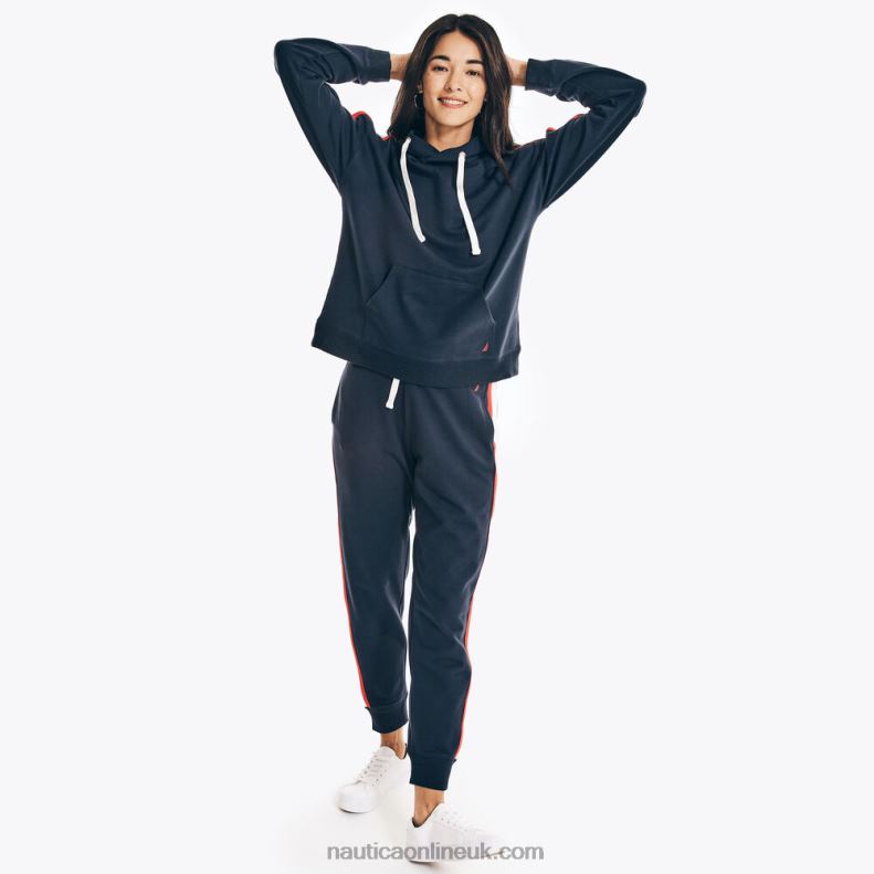 Nautica Colorblock Pullover Hoodie L6J4L747 Stellar Blue Heather Women