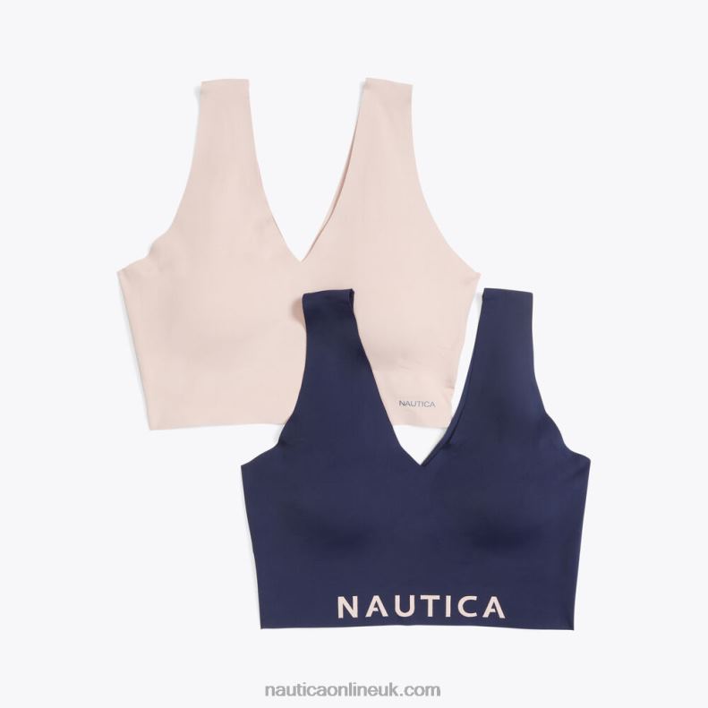 Nautica Laser-Cut Bralettes 2-Pack L6J4L796 Workshirt Blue Women
