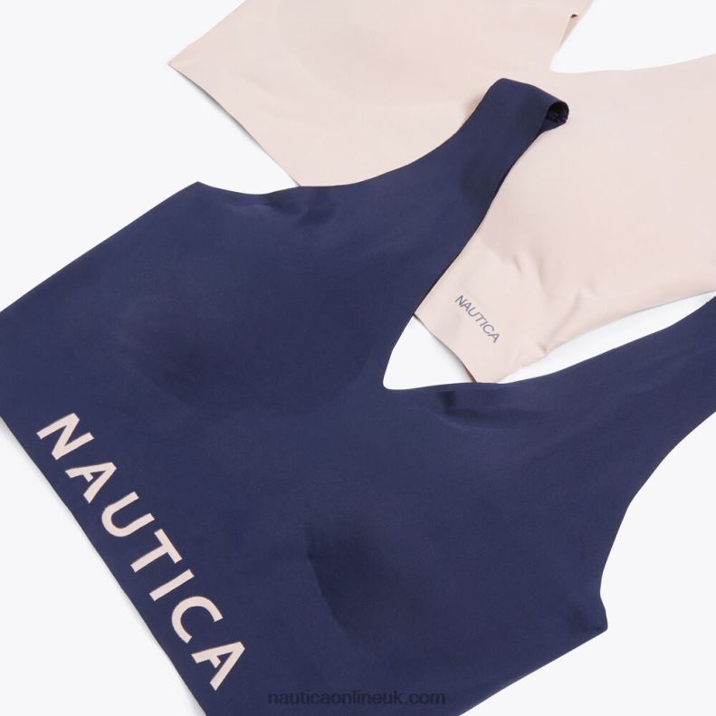 Nautica Laser-Cut Bralettes 2-Pack L6J4L796 Workshirt Blue Women
