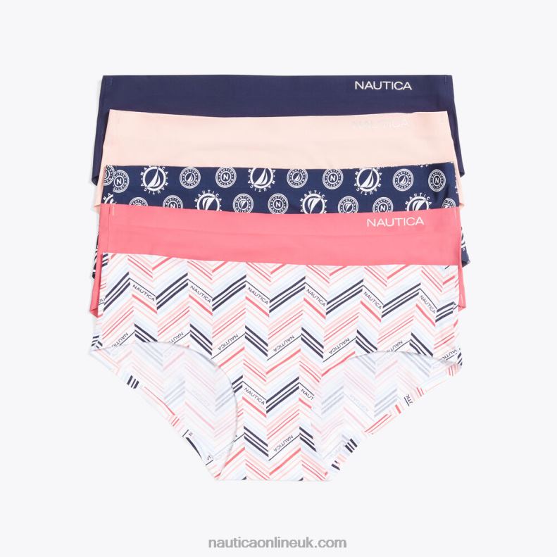 Nautica Laser-Cut Briefs 5-Pack L6J4L786 Antique White Wash Women