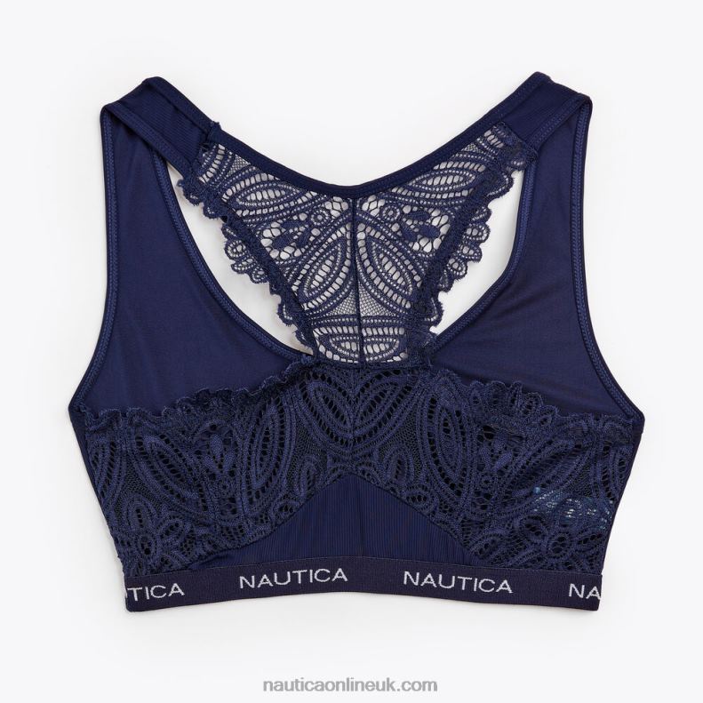 Nautica Laser-Cut Lace Racerback Bralette 2-Pack L6J4L892 Workshirt Blue Women