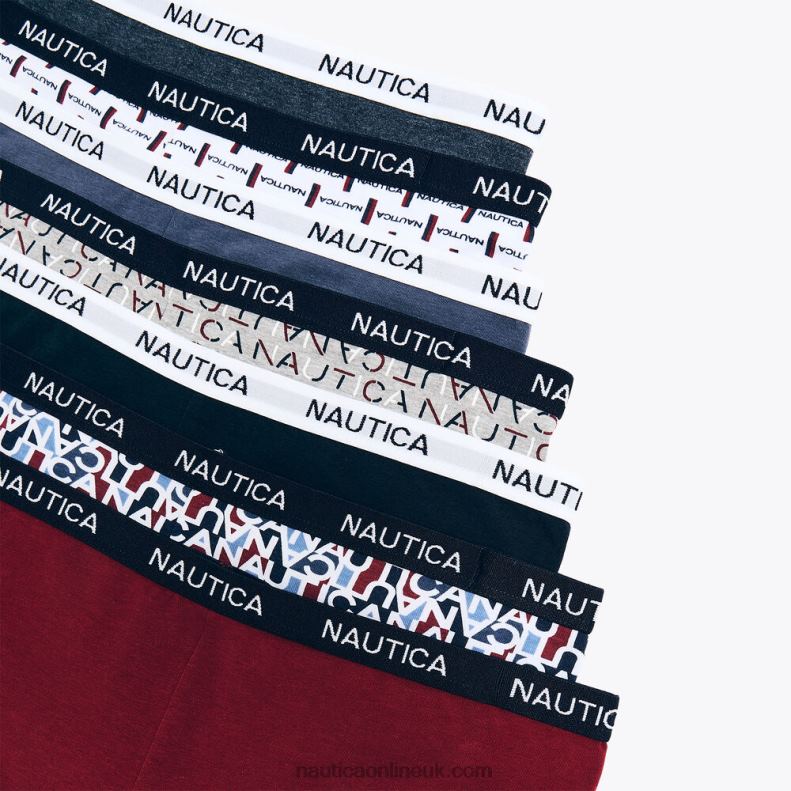 Nautica Logo And Printed Boyshorts 7-Pack L6J4L832 Glory Red Women