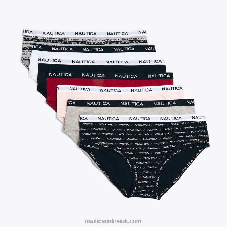 Nautica Logo Hipster Boyshorts 7-Pack L6J4L814 Black Women