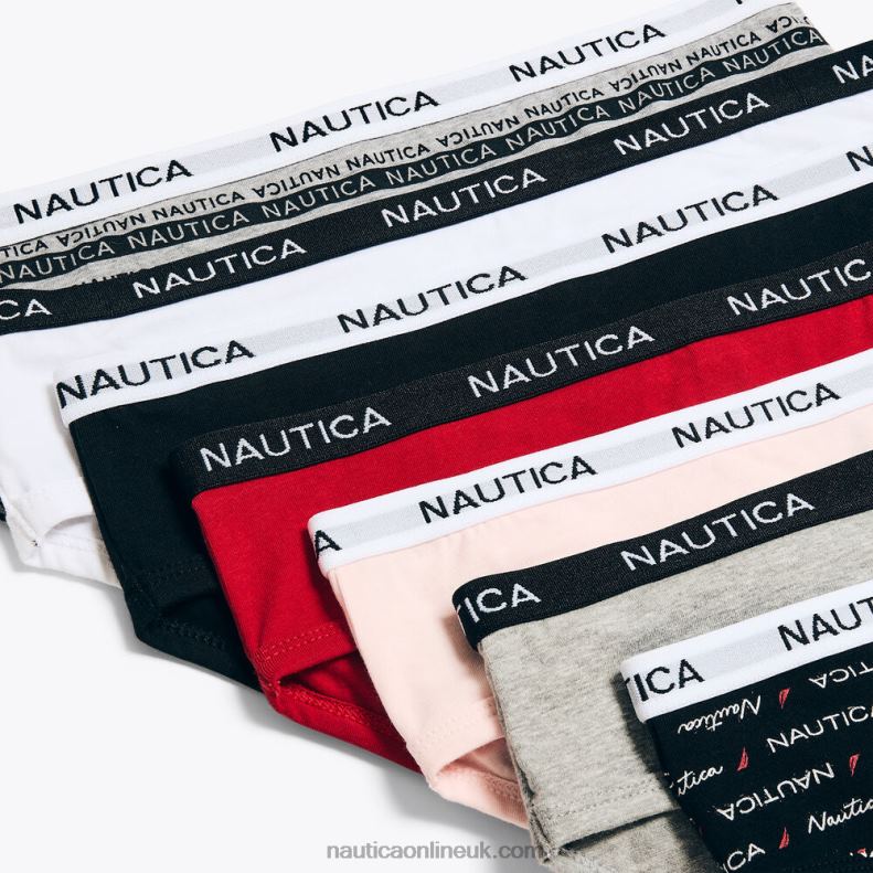 Nautica Logo Hipster Boyshorts 7-Pack L6J4L814 Black Women
