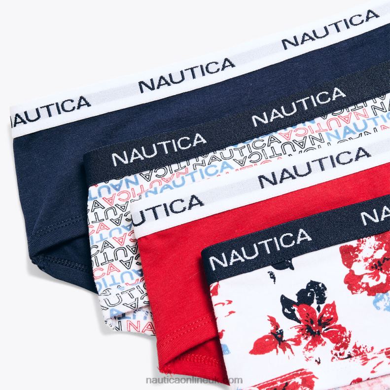 Nautica Logo Hipster Briefs 5-Pack L6J4L794 Antique White Wash Women