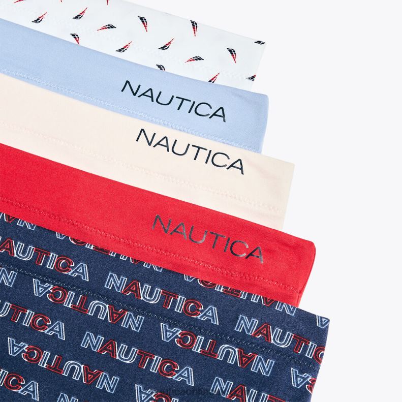 Nautica Logo Printed Hipster Briefs 5-Pack L6J4L800 Workshirt Blue Women