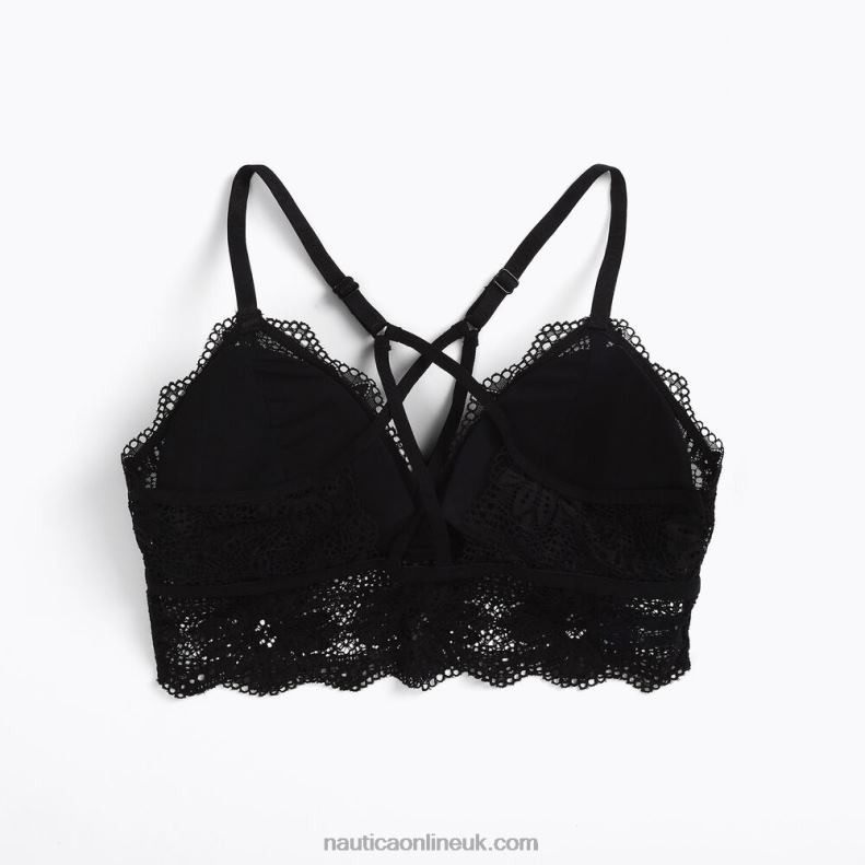 Nautica Longline Crossback Lace Bralette 2-Pack L6J4L850 Black Women