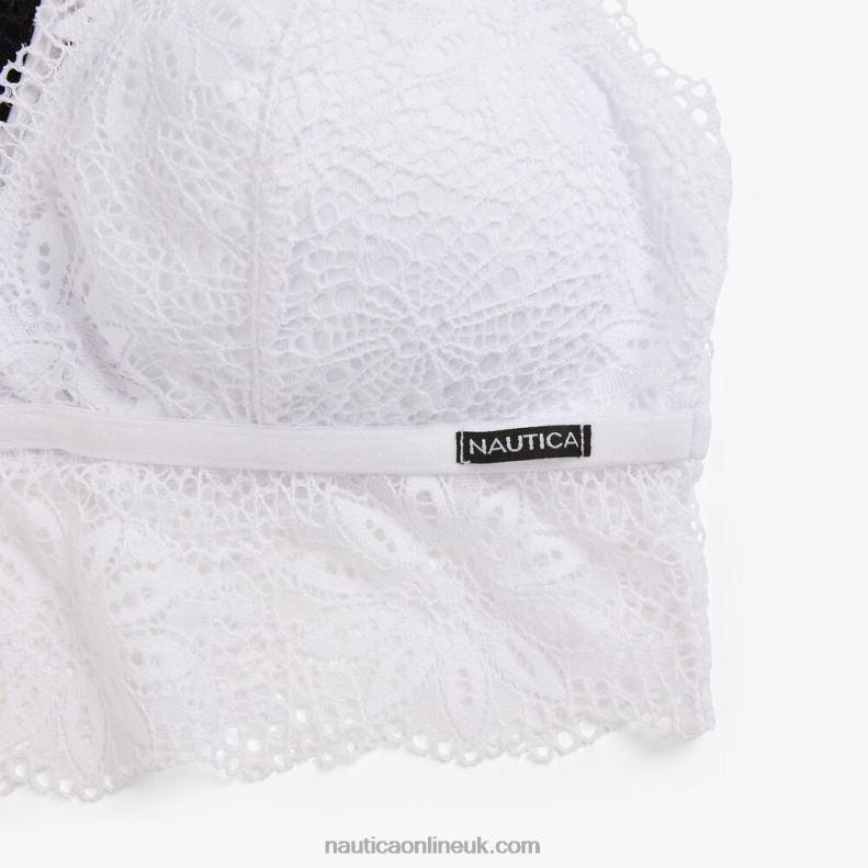 Nautica Longline Crossback Lace Bralette 2-Pack L6J4L850 Black Women