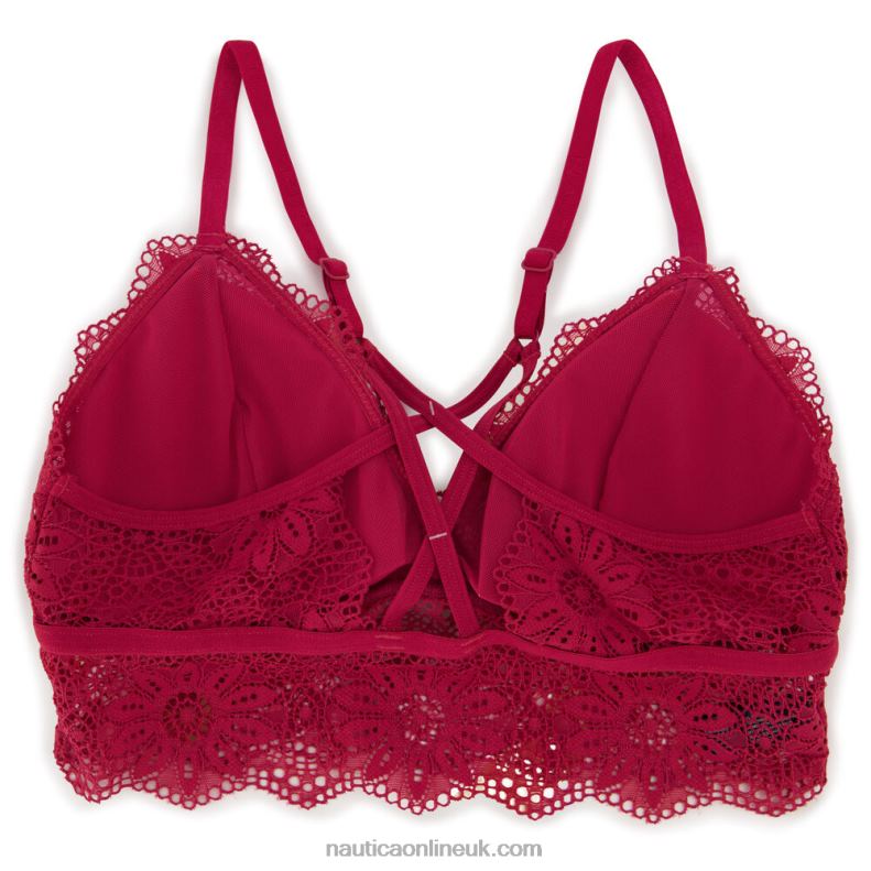 Nautica Longline Crossback Lace Bralettes 2-Pack L6J4L840 Glory Red Women