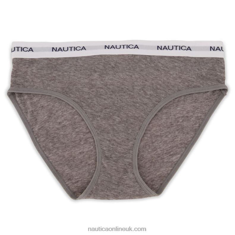Nautica Ribbed Logo Hipster Briefs 5-Pack L6J4L809 Black Women