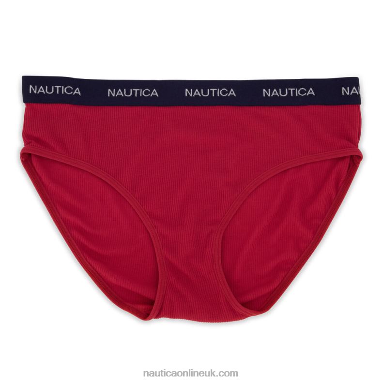 Nautica Ribbed Logo Hipster Briefs 5-Pack L6J4L809 Black Women