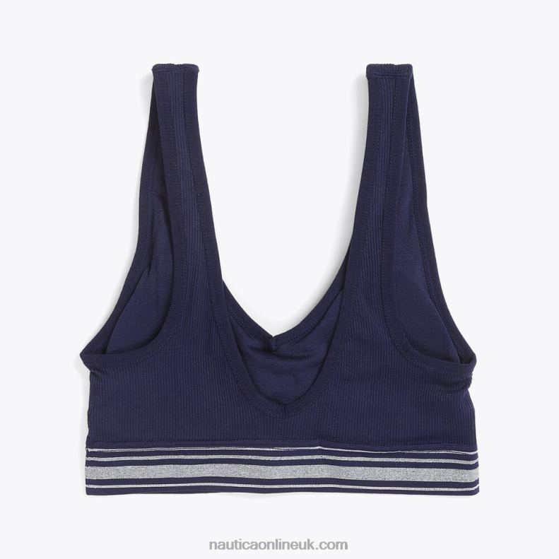 Nautica Seamless Jacquard Logo Ribbed Bra 3-Pack L6J4L870 Pale Blue Women