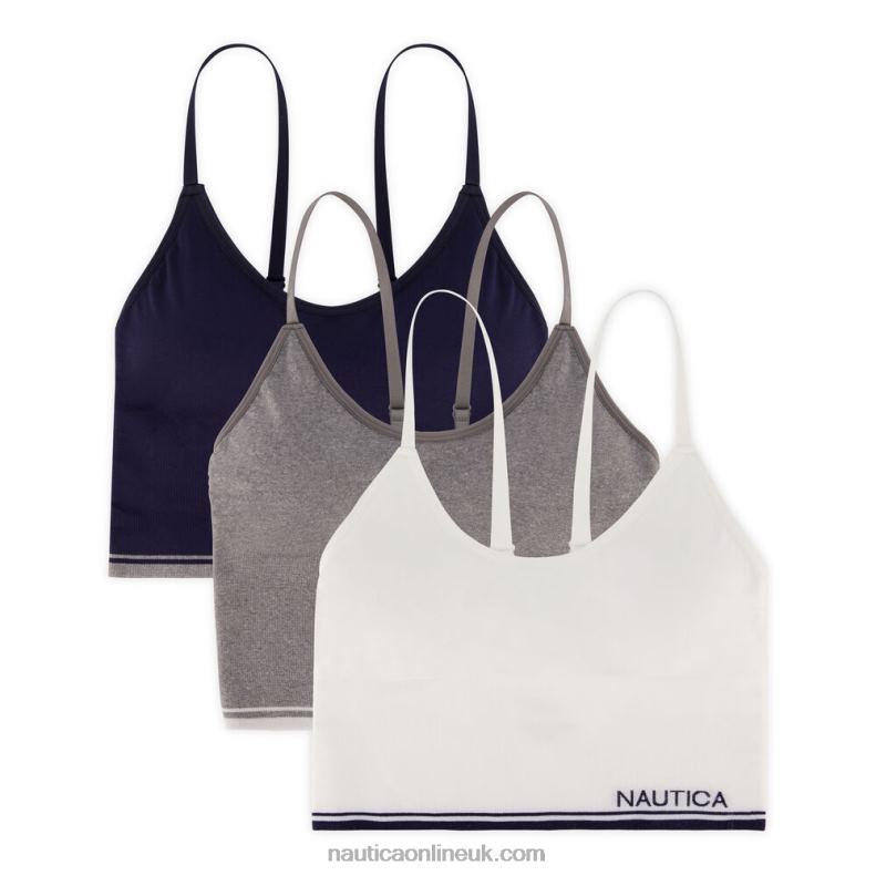 Nautica Seamless Jacquard Stripe And Logo Brami 3-Pack L6J4L828 Workshirt Blue Women