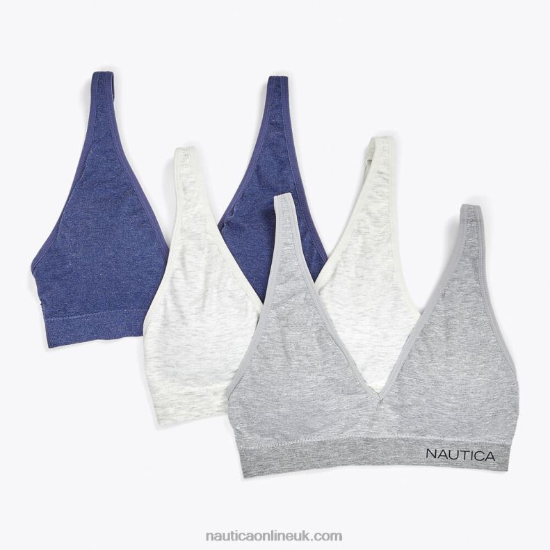 Nautica Seamless Logo Bra 3-Pack L6J4L1004 Angel Blue Women