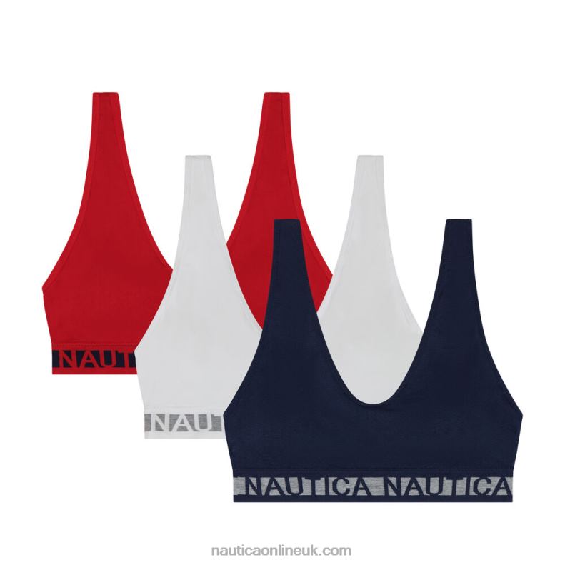 Nautica Seamless Logo Bra 3-Pack L6J4L824 Workshirt Blue Women