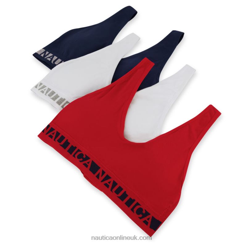 Nautica Seamless Logo Bra 3-Pack L6J4L824 Workshirt Blue Women