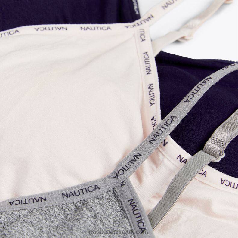 Nautica Seamless Logo Trim Bralette 3-Pack L6J4L833 Workshirt Blue Women