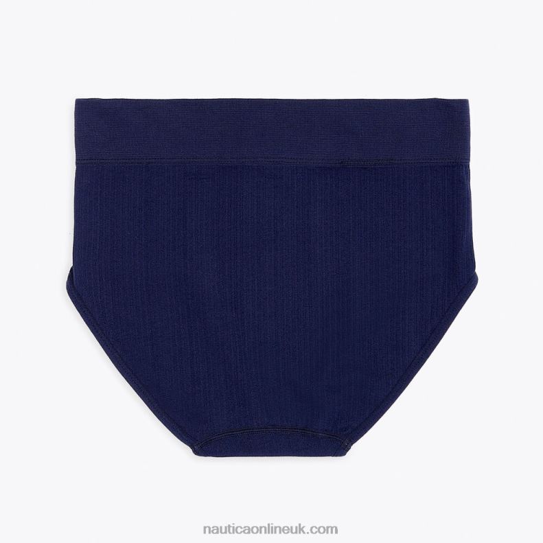 Nautica Seamless Ribbed Logo Hipster Brief 3-Pack L6J4L1027 Workshirt Blue Women