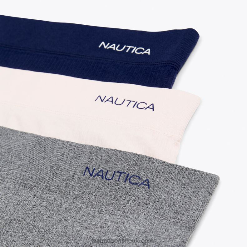 Nautica Seamless Ribbed Logo Hipster Brief 3-Pack L6J4L1027 Workshirt Blue Women