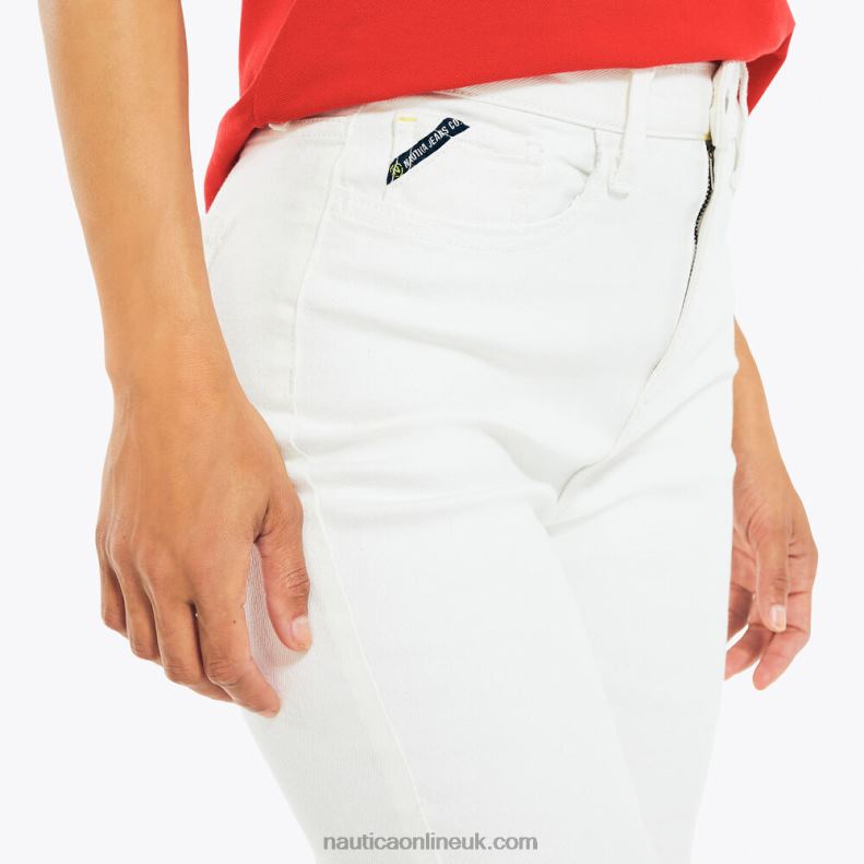 Nautica Jeans Co. High-Rise Wide Leg Crop Denim L6J4L1009 Sail White Women