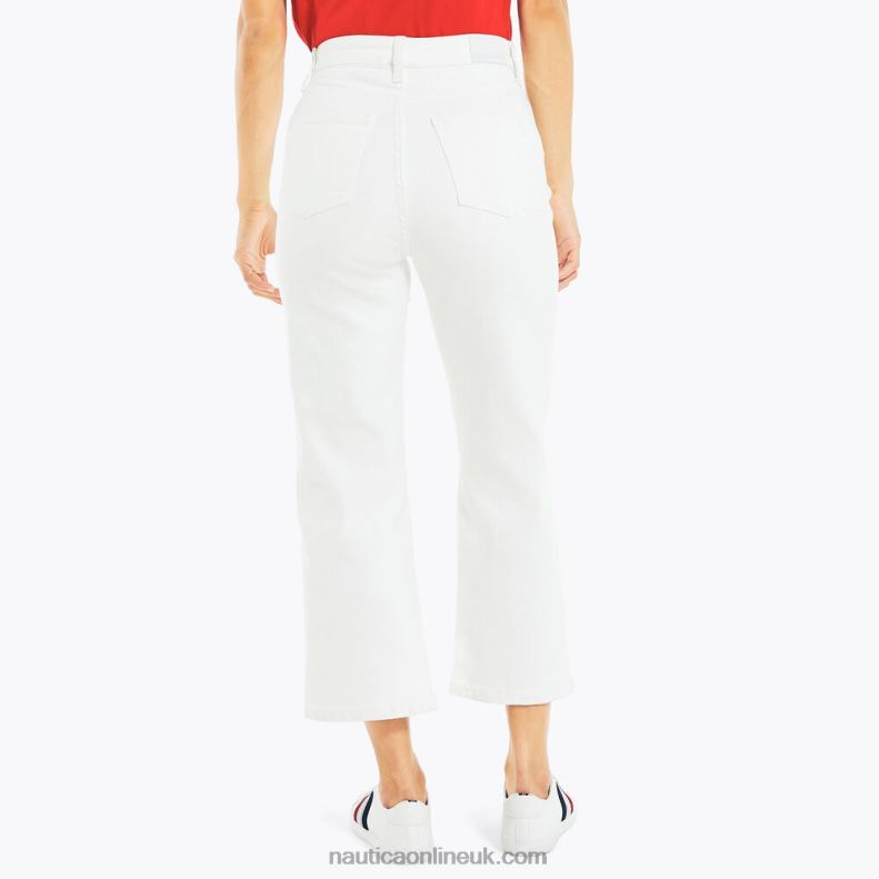 Nautica Jeans Co. High-Rise Wide Leg Crop Denim L6J4L1009 Sail White Women