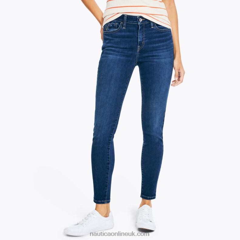 Nautica Jeans Co. True Flex Mid-Rise Skinny Denim L6J4L1049 Sapphire/Pitch Yellow Women