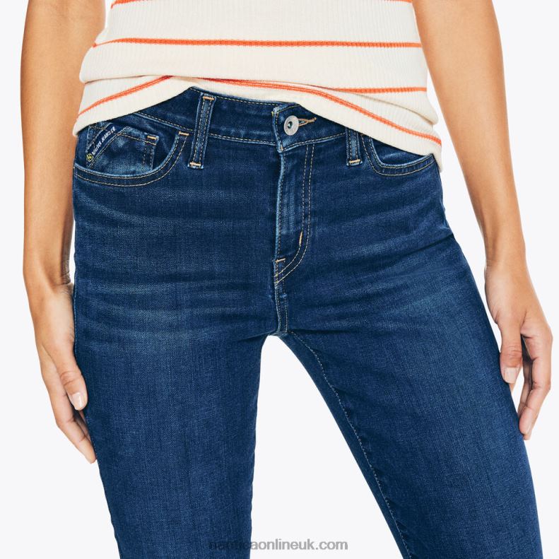 Nautica Jeans Co. True Flex Mid-Rise Skinny Denim L6J4L1049 Sapphire/Pitch Yellow Women