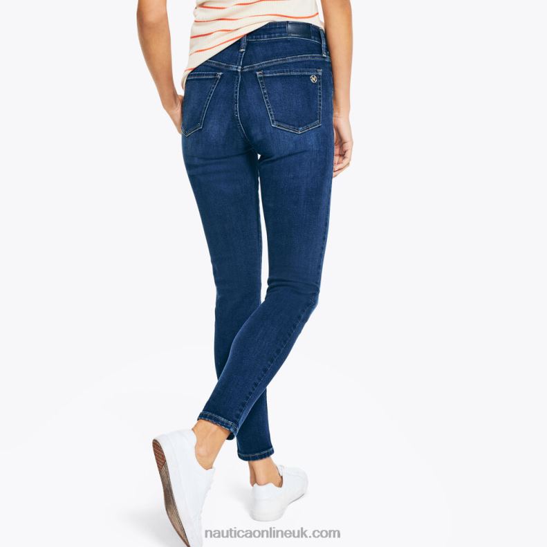 Nautica Jeans Co. True Flex Mid-Rise Skinny Denim L6J4L1049 Sapphire/Pitch Yellow Women