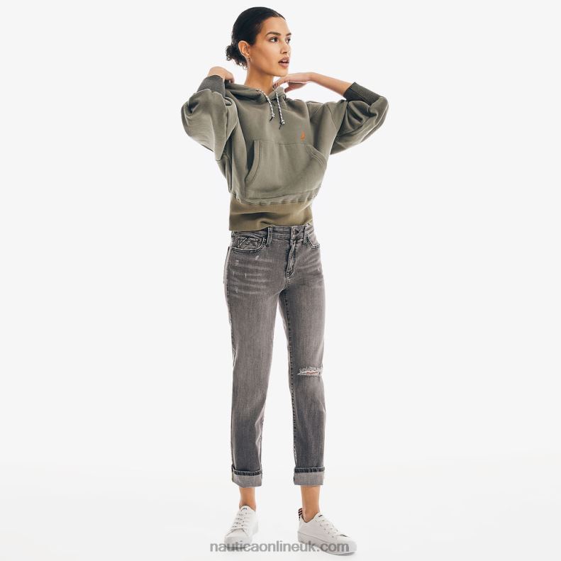 Nautica Jeans Co. True Flex Mid-Rise Straight Denim L6J4L1046 Khaki Wash Women