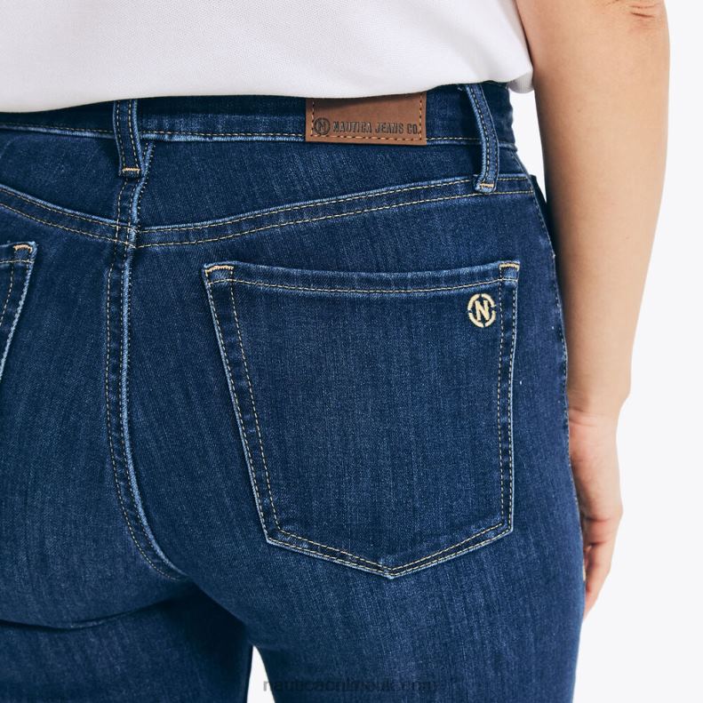 Nautica Sustainably Crafted True Flex High-Rise Curvy Fit Skinny Denim L6J4L773 Sapphire/Pitch Yellow Women