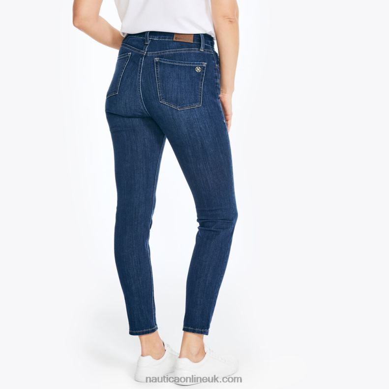 Nautica Sustainably Crafted True Flex High-Rise Curvy Fit Skinny Denim L6J4L773 Sapphire/Pitch Yellow Women