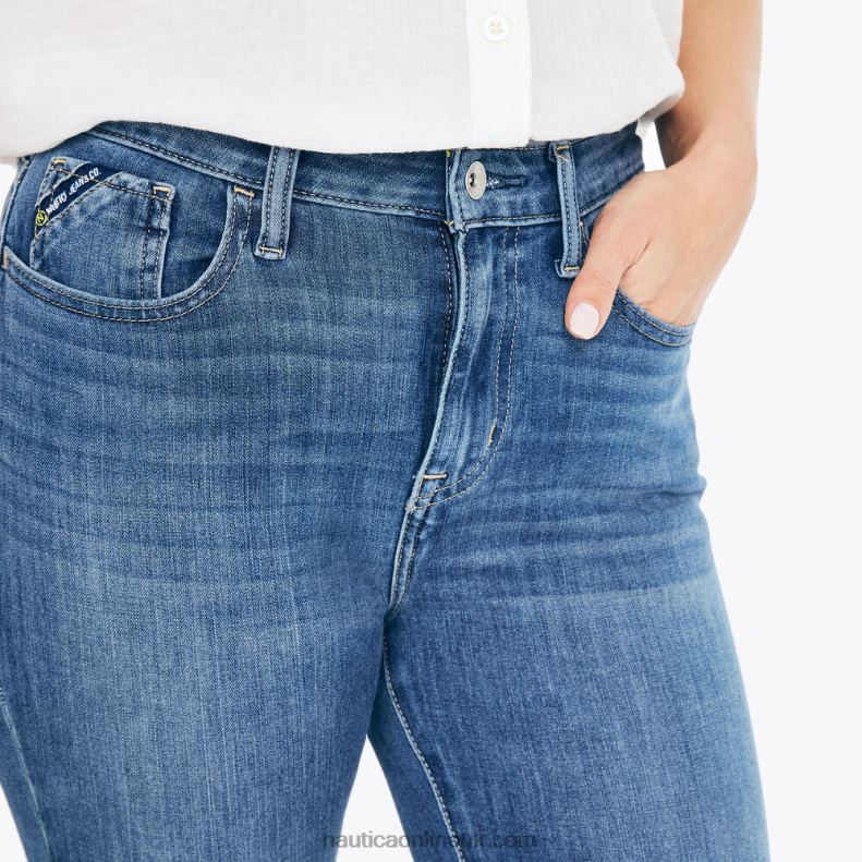 Nautica Sustainably Crafted True Flex High-Rise Curvy Fit Skinny Denim L6J4L774 Blue Indigo Heather Women