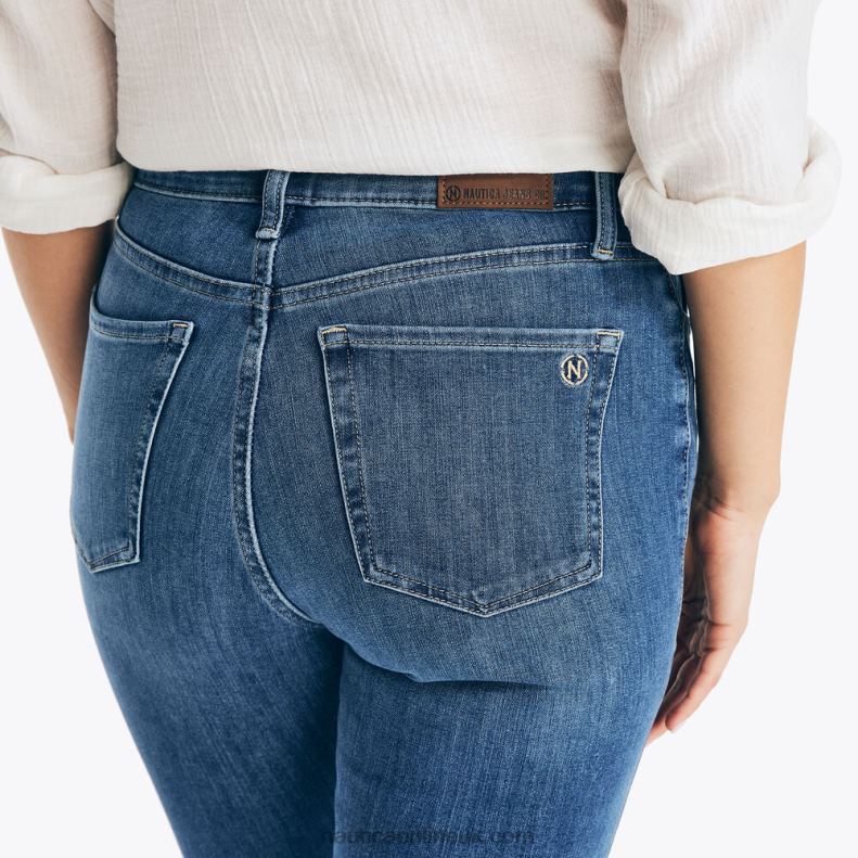 Nautica Sustainably Crafted True Flex High-Rise Curvy Fit Skinny Denim L6J4L774 Blue Indigo Heather Women