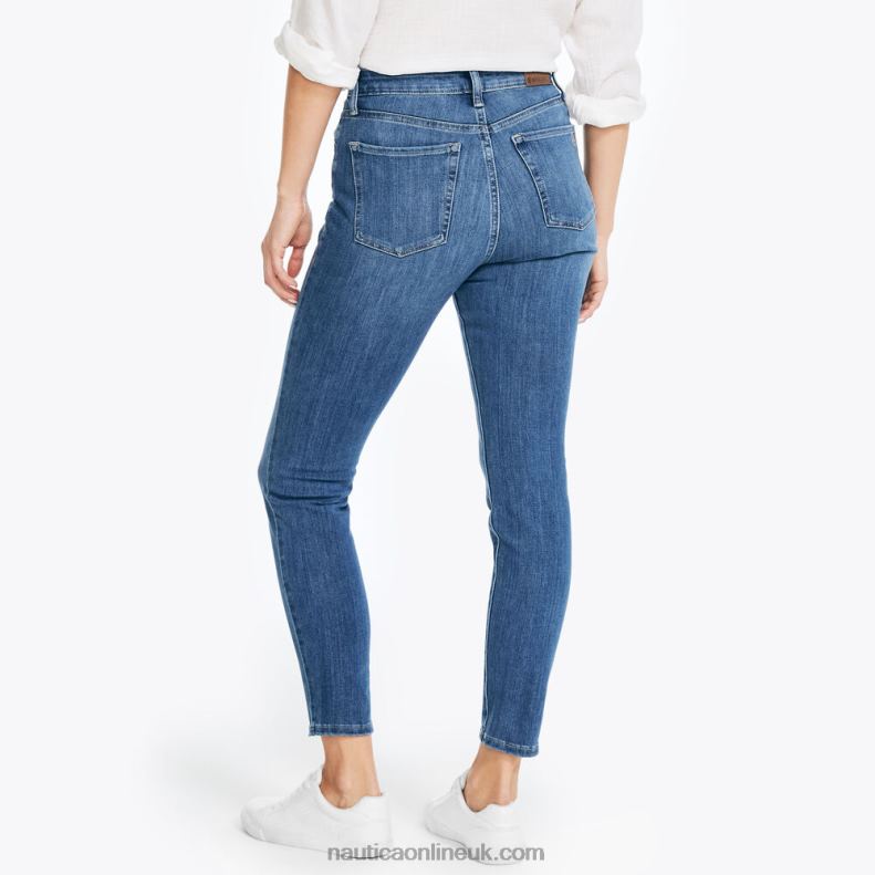 Nautica Sustainably Crafted True Flex High-Rise Curvy Fit Skinny Denim L6J4L774 Blue Indigo Heather Women