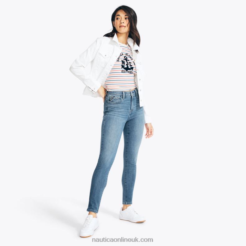 Nautica Sustainably Crafted True Flex High-Rise Skinny Denim L6J4L1048 Blue Indigo Heather Women