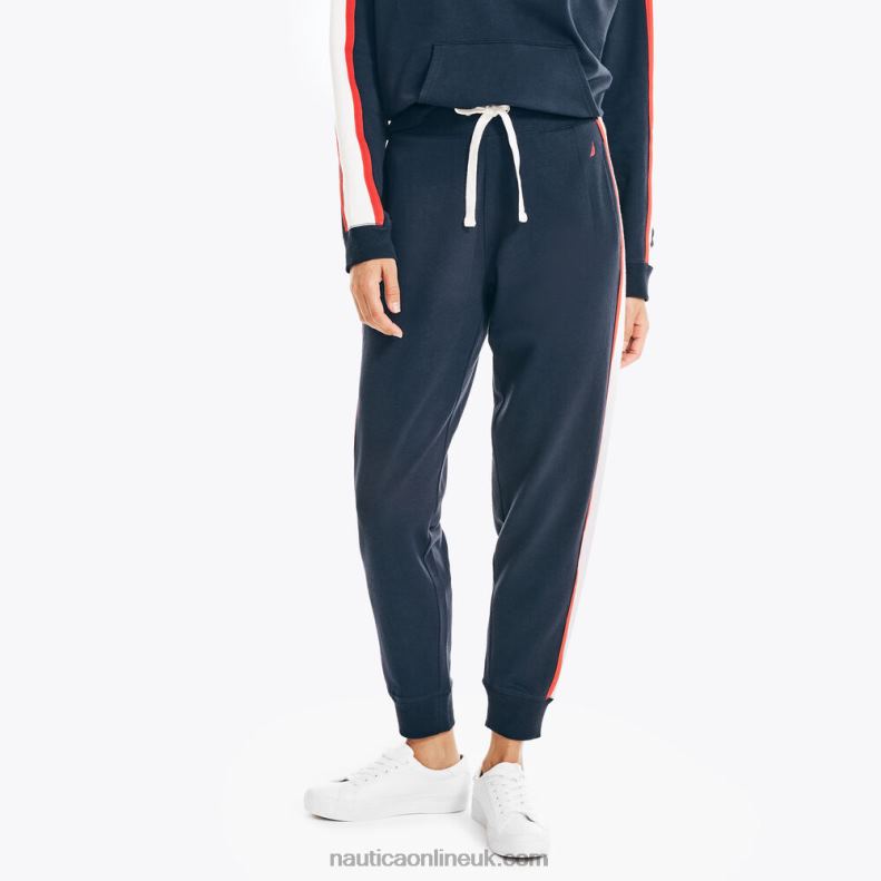 Nautica Colorblock Stretch-Fleece Jogger L6J4L748 Stellar Blue Heather Women