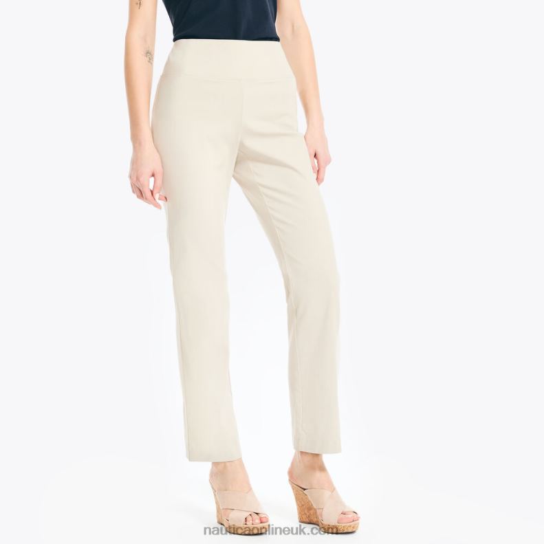 Nautica Slim Fit Pull-On Trouser L6J4L770 Oyster Brown Women