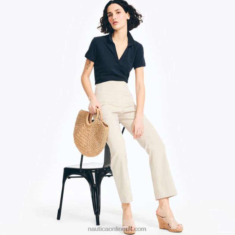 Nautica Slim Fit Pull-On Trouser L6J4L770 Oyster Brown Women